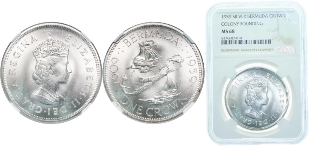 1 Crown - Elizabeth II (350th Anniversary - Colony Founding) 1959