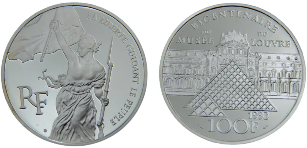 1993 100 Francs 200th Anniversary of the Louvre Museum, Liberté de