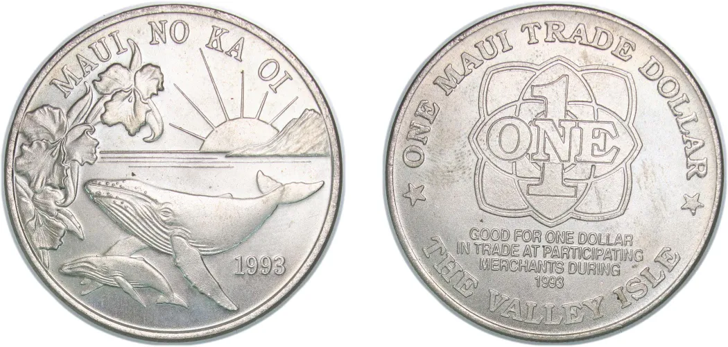 マラドーナ　コイン 1 Maui Trade Dollar 1993-United States | Coins NB - Auction