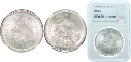 5 Pesos 1948 Mo-Mexico | Coins NB - Auction - CoinsNB E-Auction
