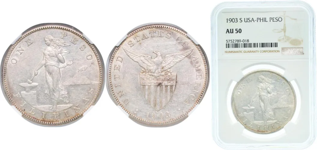 1 Peso (Large type) 1903 S (NGC AU 50) - San Francisco Mint