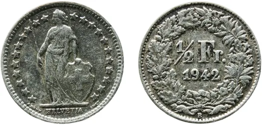 2 Francs (Helvetia standing; copper-nickel) 1978 (BU) - Bern Mint