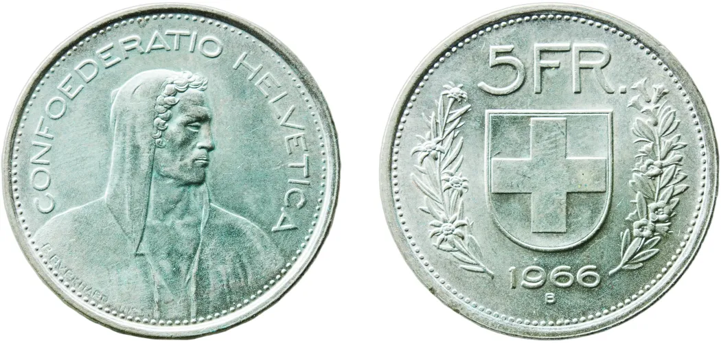 5 Francs (Herdsman; silver; small type) 1966 B-Switzerland | Coins