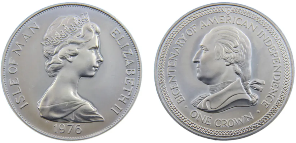 1976 1 Crown 200th Anniversary of the United States (BU) - Isle of