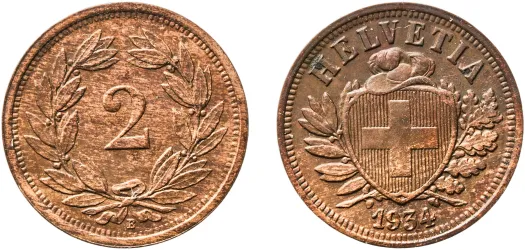 1903 B 2 Francs (Helvetia standing) (VF) - Bern Mint - Switzerland