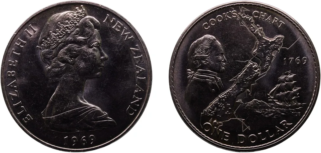 1 Dollar - Elizabeth II (2nd Portrait; Cook's Voyage) 1969 (UNC