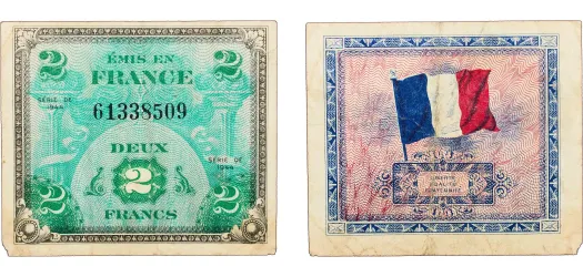 2 Francs - Allied Military Currency 1944 (VF) - France | Coins NB