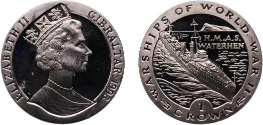 1 Crown - Elizabeth II (U.S.S. Philadelphia) 1993 (UNC) - Pobjoy