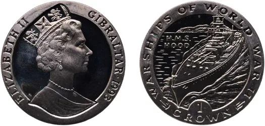 GIBRALTAR ELIZABETH II CROWN 銀貨 1980年 1980 GIBRALTAR Elizabeth II Admiral Nelson Silver Proof Crown Coin