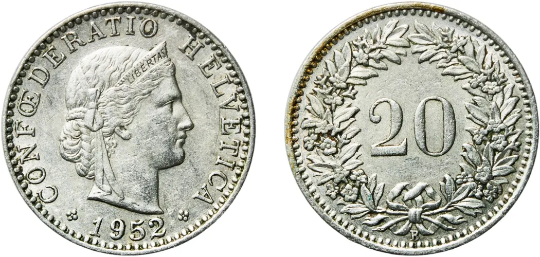 1960年B スイス 20ラッペン（NGC） MS64 TKs COIN様ご依頼】NGC MS 64 1960B スイス 10ラッペン - メルカリ