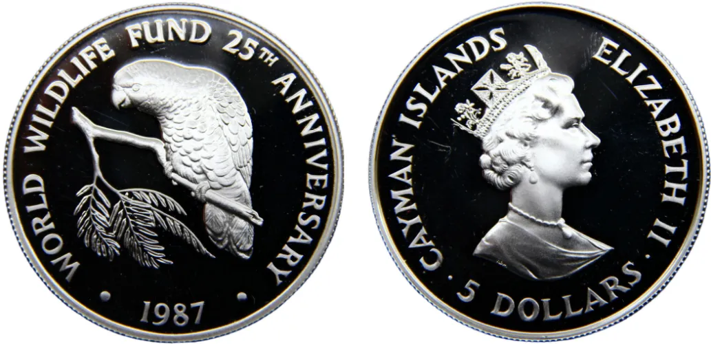 1987年 オマーン WWF25周年記念 2．5リアル プルーフ銀貨