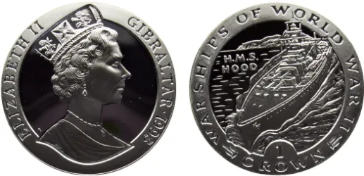 1 Crown - Elizabeth II (Queen Mother) 1980-Gibraltar | Coins NB