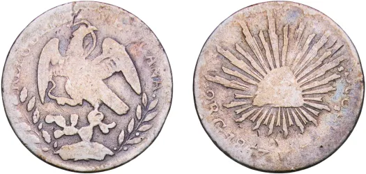 8 Reales 1882 Zs JS (VF) - Zacatecas Mint - Mexico | Coins NB