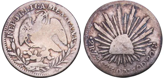 8 Reales 1882 Zs JS (VF) - Zacatecas Mint - Mexico | Coins NB