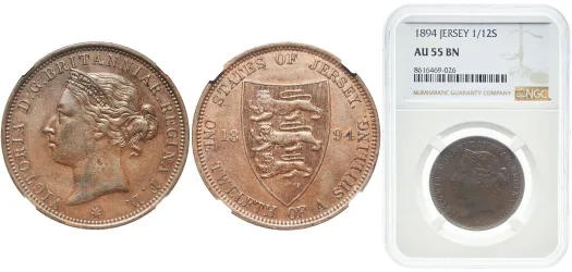 1⁄12 Shilling - Elizabeth II (1st portrait) 1964-Jersey | Coins NB