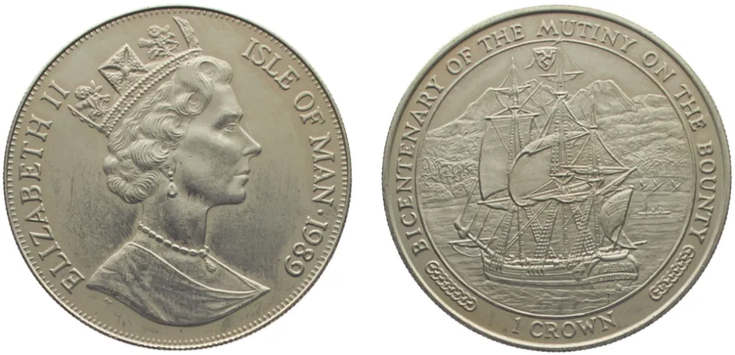 1989 1 Crown 200th Anniversary of Mutiny on the Bounty (UNC
